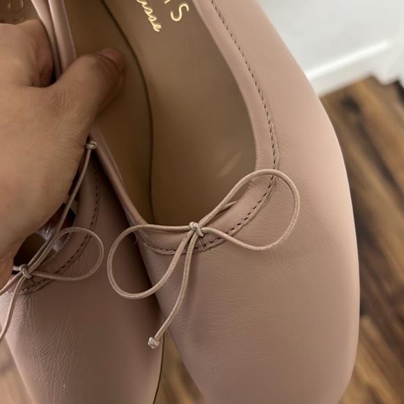 Square toe leather ballet flats, size 7 - Picture 6 of 6